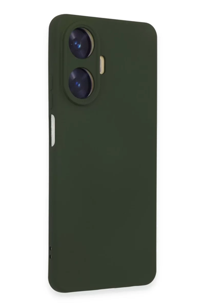 Realme C55 Kılıf Nano içi Kadife Silikon - Koyu Yeşil