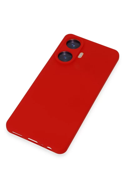 Realme C55 Kılıf Nano içi Kadife Silikon - Kırmızı