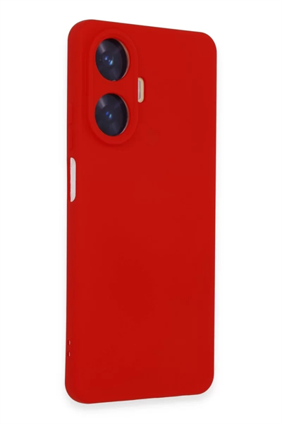 Realme C55 Kılıf Nano içi Kadife Silikon - Kırmızı