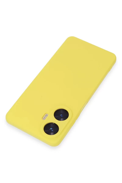 Realme C55 Kılıf Nano içi Kadife Silikon - Sarı