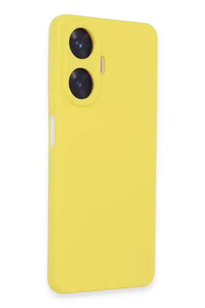 Realme C55 Kılıf Nano içi Kadife Silikon - Sarı