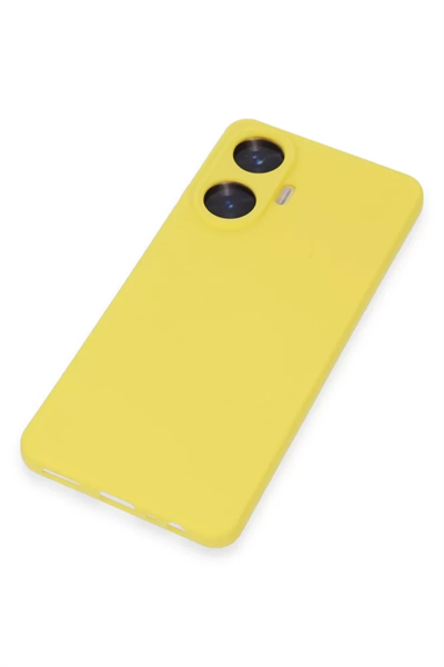 Realme C55 Kılıf Nano içi Kadife Silikon - Sarı