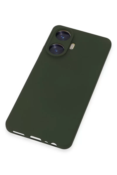 Realme C55 Kılıf Nano içi Kadife Silikon - Koyu Yeşil