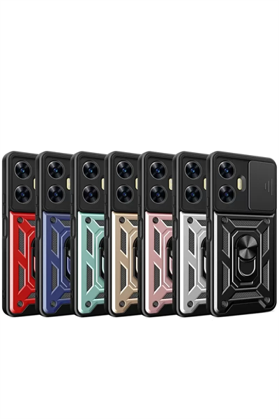 Realme C55 Kılıf Pars Lens Yüzüklü Silikon - Yeşil