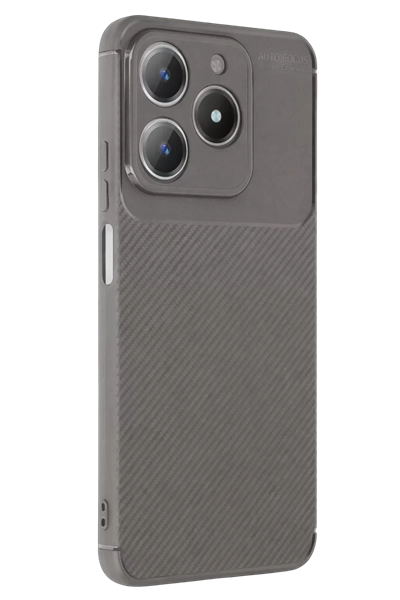Realme C61 Kılıf Auto Focus Karbon Kapak - Gri