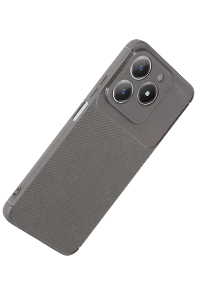 Realme C61 Kılıf Auto Focus Karbon Kapak - Gri