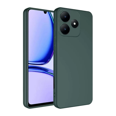 Realme C61 Kılıf First Silikon - Koyu Yeşil