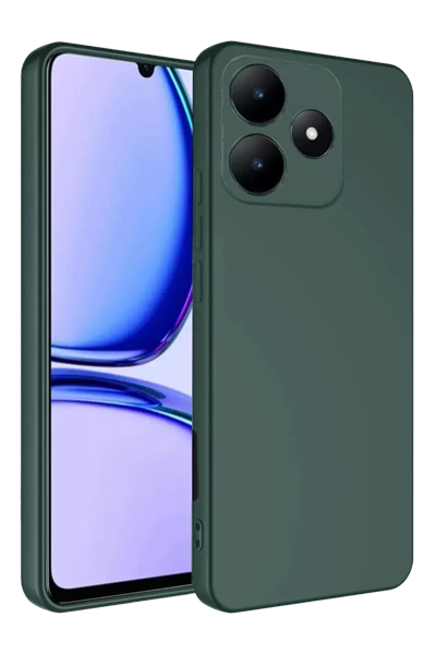 Realme C61 Kılıf First Silikon - Koyu Yeşil