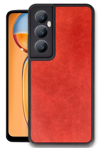 Realme C65 Kılıf Aras Deri Kapak - Kırmızı