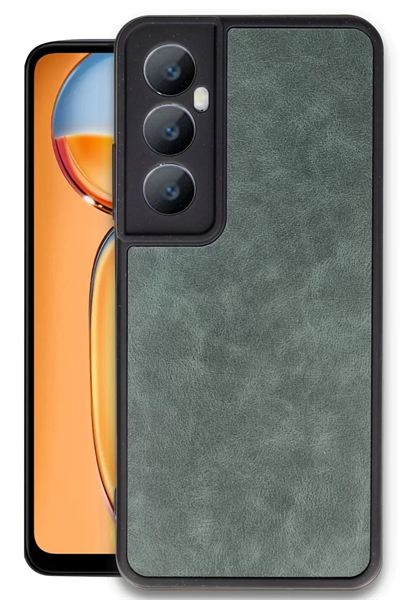 Realme C65 Kılıf Aras Deri Kapak - Koyu Yeşil