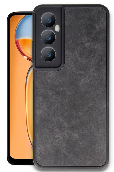 Realme C65 Kılıf Aras Deri Kapak - Siyah