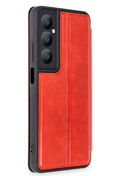 Realme C65 Kılıf Flip Cover - Kırmızı