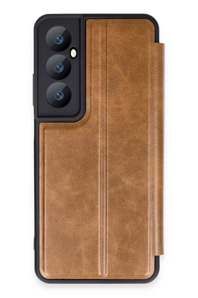 Realme C65 Kılıf Flip Cover - Taba