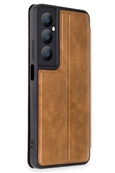 Realme C65 Kılıf Flip Cover - Taba