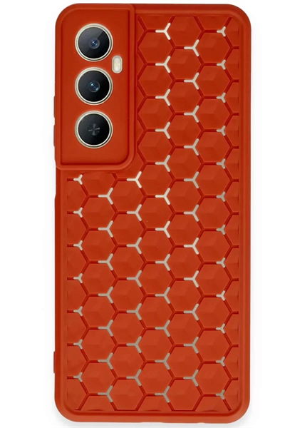 Realme C65 Kılıf Petek Silikon Kapak - Kırmızı