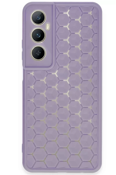 Realme C65 Kılıf Petek Silikon Kapak - Lila