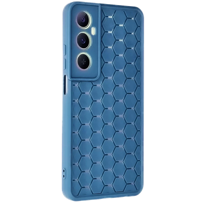 Realme C65 Kılıf Petek Silikon Kapak - Mavi