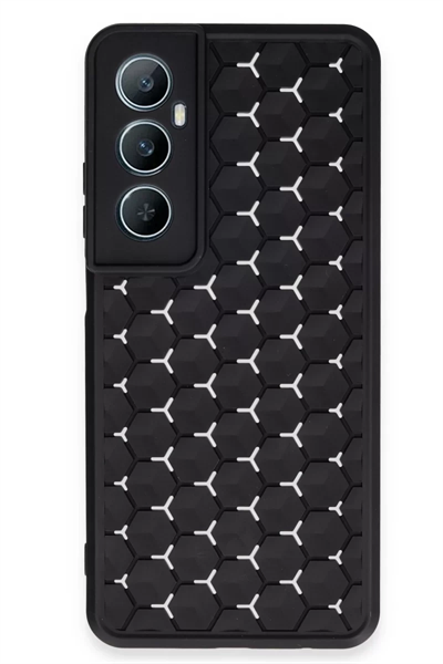 Realme C65 Kılıf Petek Silikon Kapak - Siyah