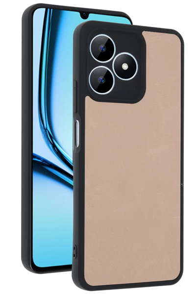 Realme Note 50 4G Kılıf Aras Deri Kapak - Pudra