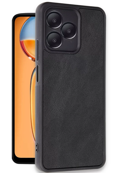 Realme Note 50 4G Kılıf Aras Deri Kapak - Siyah