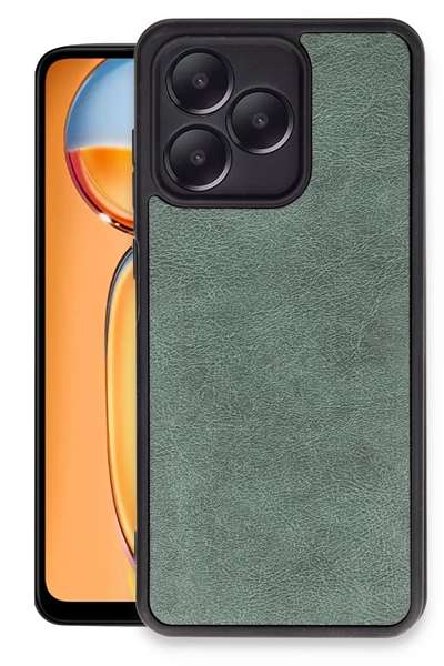 Realme Note 50 4G Kılıf Aras Deri Kapak - Koyu Yeşil