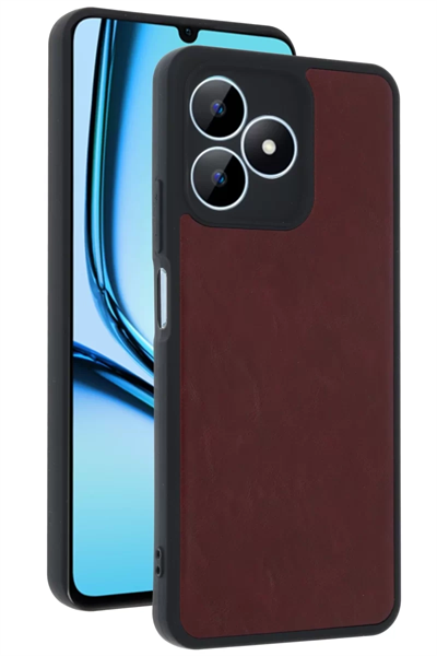 Realme Note 50 4G Kılıf Aras Deri Kapak - Bordo