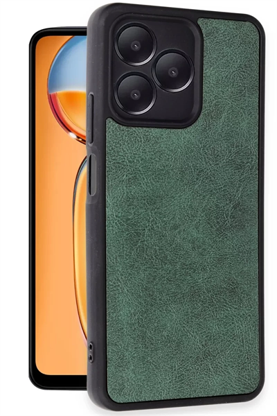 Realme Note 50 4G Kılıf Aras Deri Kapak - Koyu Yeşil