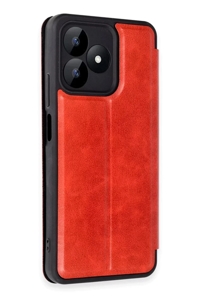Realme Note 50 4G Kılıf Flip Cover - Kırmızı