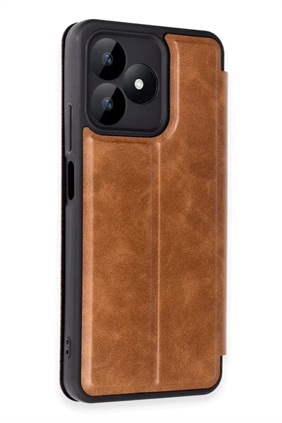 Realme Note 50 4G Kılıf Flip Cover - Taba