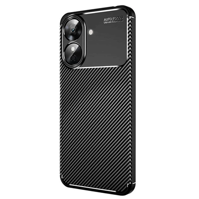 Realme Note 60 Kılıf Auto Focus Karbon Kapak - Siyah