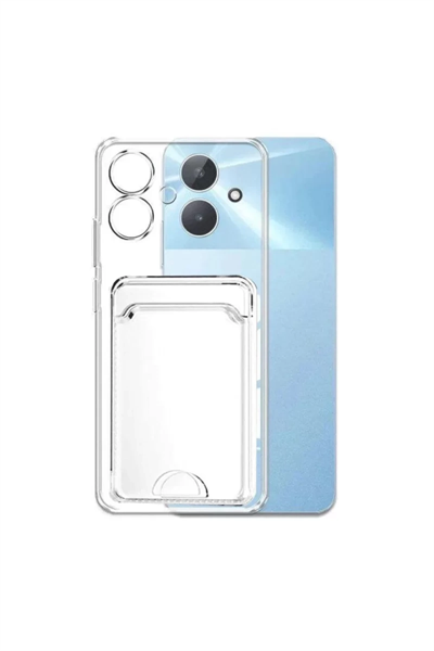 Realme Note 60 Kılıf Kart Şeffaf Silikon - Şeffaf