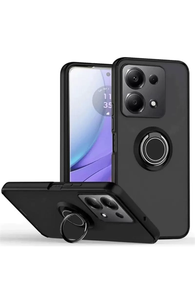 Redmi Note 13 Pro 4G Montreal Yüzüklü Silikon Kapak - Siyah