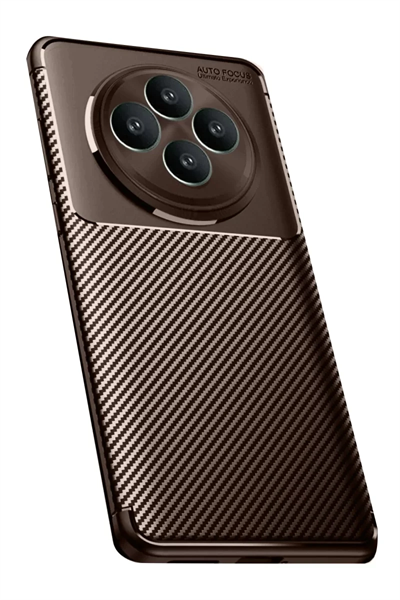 Reno 11 FS Kılıf Auto Focus Karbon Kapak - Kahverengi