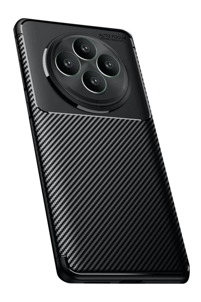 Reno 11 FS Kılıf Auto Focus Karbon Kapak - Siyah
