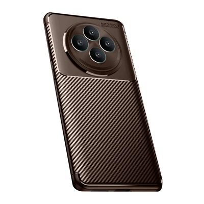 Reno 11 FS Kılıf Auto Focus Karbon Kapak - Kahverengi