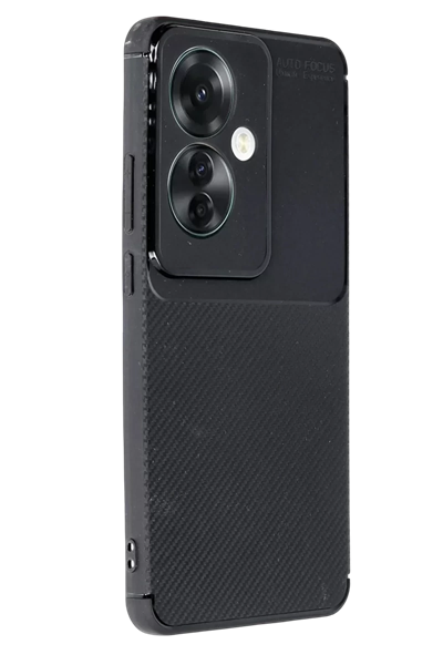 Reno 11F Kılıf Auto Focus Karbon Kapak - Siyah