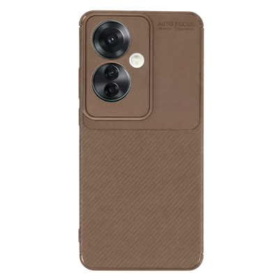 Reno 11F Kılıf Auto Focus Karbon Kapak - Kahverengi