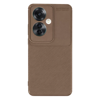 Reno 11F Kılıf Auto Focus Karbon Kapak - Kahverengi