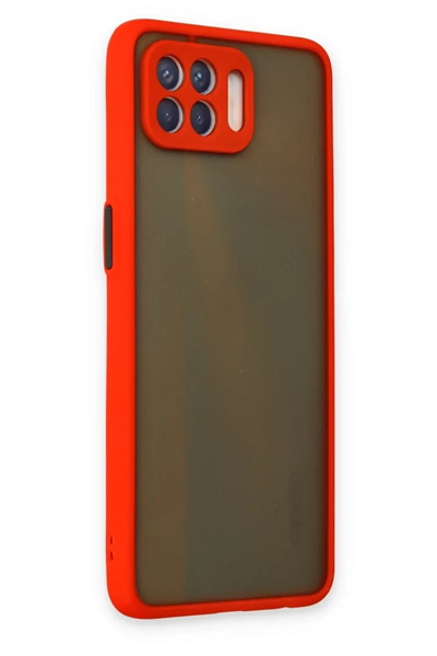 Reno 4 Lite Kılıf Montreal Silikon Kapak - Kırmızı