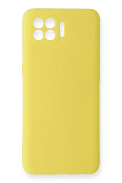 Reno 4 Lite Kılıf Nano içi Kadife Silikon - Sarı