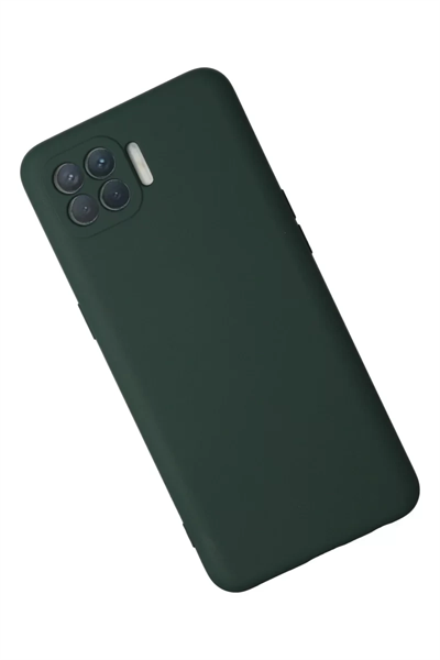 Reno 4 Lite Kılıf Nano içi Kadife Silikon - Koyu Yeşil