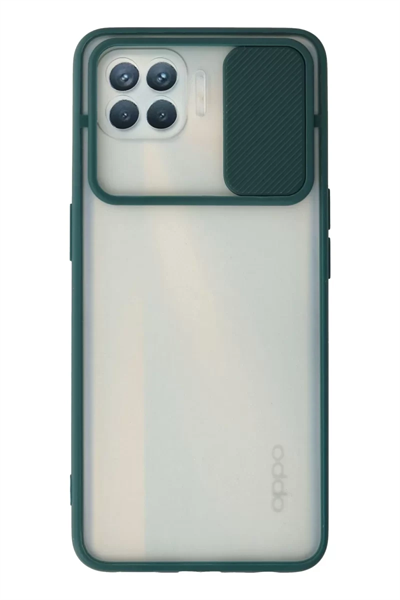 Reno 4 Lite Kılıf Palm Buzlu Kamera Sürgülü Silikon - Yeşil