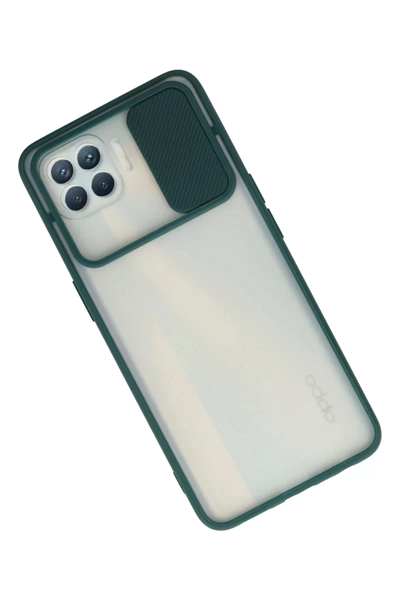 Reno 4 Lite Kılıf Palm Buzlu Kamera Sürgülü Silikon - Yeşil
