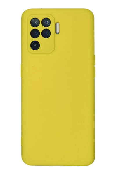 Reno 5 Lite Kılıf Nano içi Kadife Silikon - Sarı
