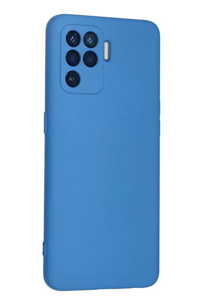 Reno 5 Lite Kılıf Nano içi Kadife Silikon - Mavi