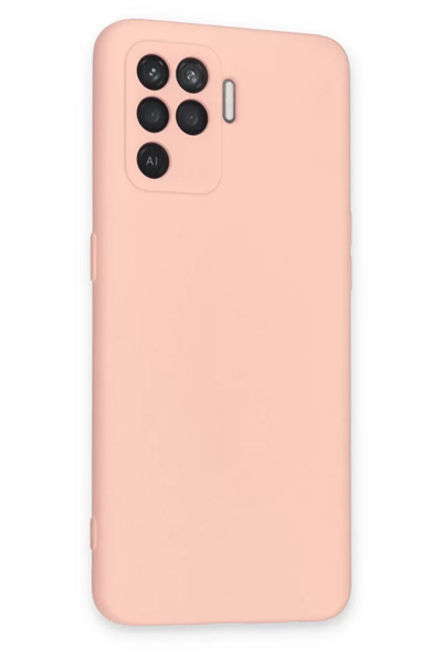Reno 5 Lite Kılıf Nano içi Kadife Silikon - Pudra
