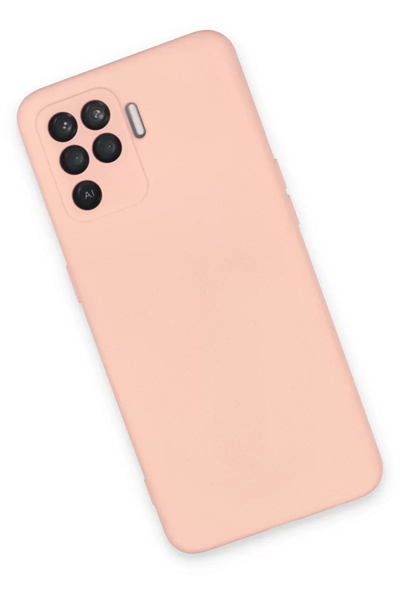 Reno 5 Lite Kılıf Nano içi Kadife Silikon - Pudra