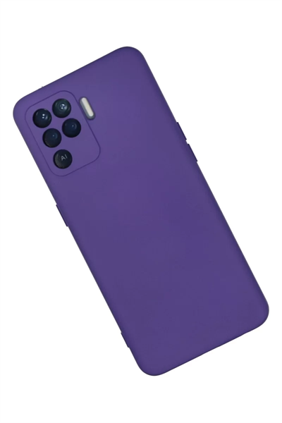 Reno 5 Lite Kılıf Nano içi Kadife Silikon - Mor