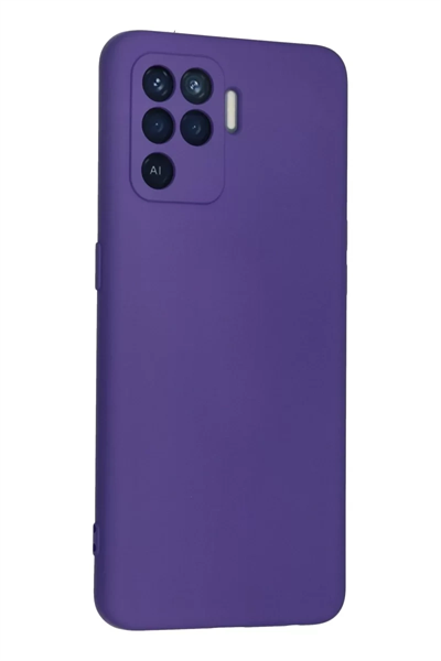 Reno 5 Lite Kılıf Nano içi Kadife Silikon - Mor
