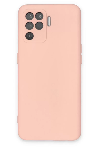 Reno 5 Lite Kılıf Nano içi Kadife Silikon - Pudra